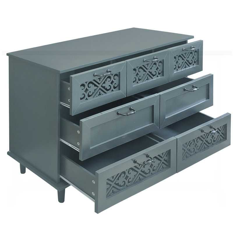 Armoire 7 tiroirs,, Vert foncé