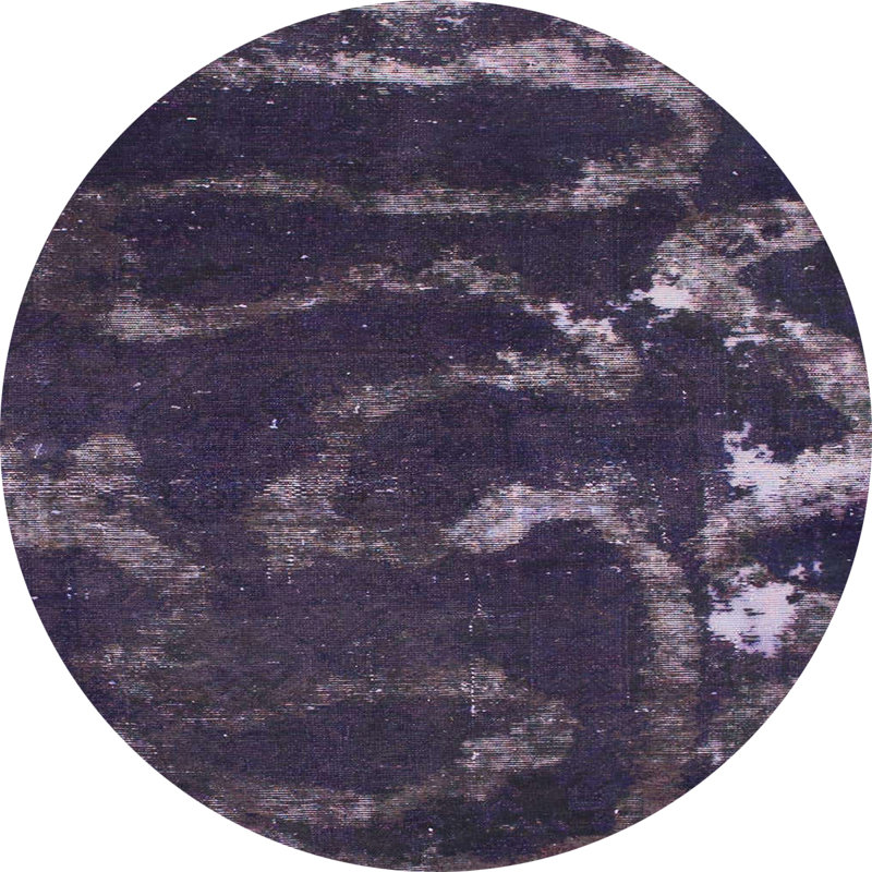 Tapis décoratif multicolore à motif abstrait, Rond 8 pi