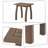 Wood End Table with Slatted Top and Curved Legs-493414481