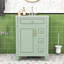 Meuble-lavabo autoportant avec lavabo en céramique, tiroir rabattable, 3 tiroirs et tablette réglable-2071690200