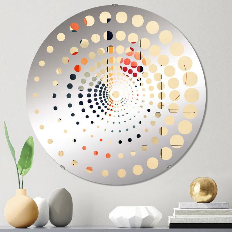 Syncronicities Midcentury Elegant Retro Art VI - Miroir mural spiralé, 23,6 po x 23,6 po