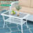 Wicker Patio Coffee Table, 34.48" Rectangle Outdoor Coffee Table With Tempered Glass Top And 2-Tier Storage Shelf, All-Weather Rattan Patio Side Table For Outside Poolside Deck Garden, White-491436792