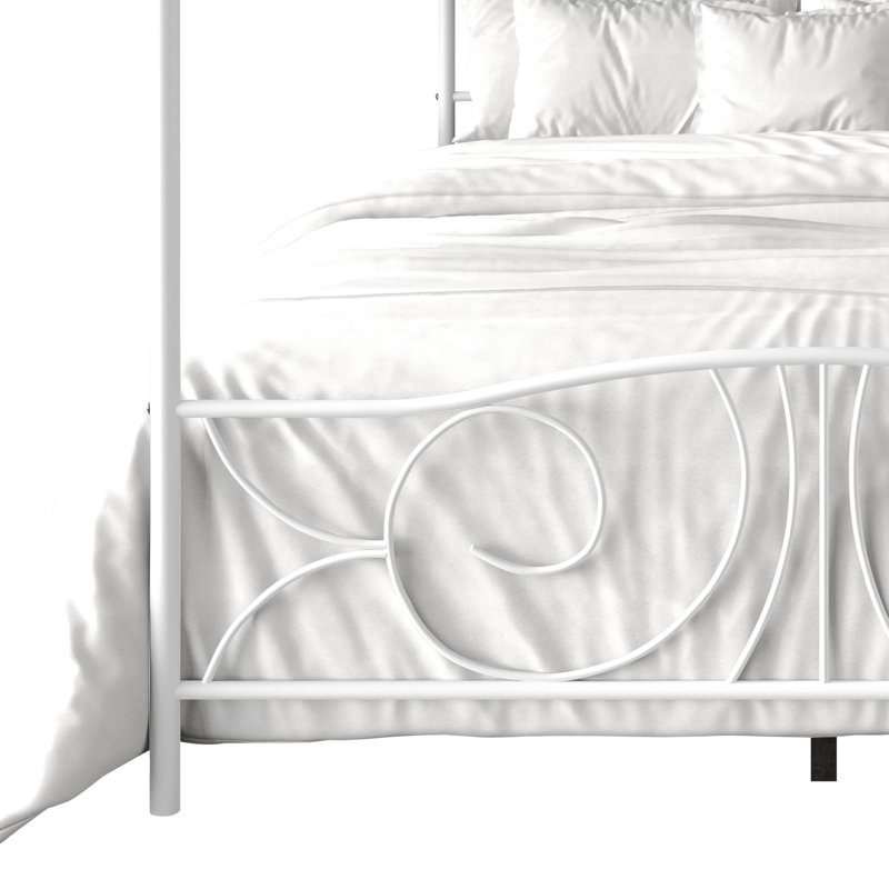 Metal Platform Bed, Full, White