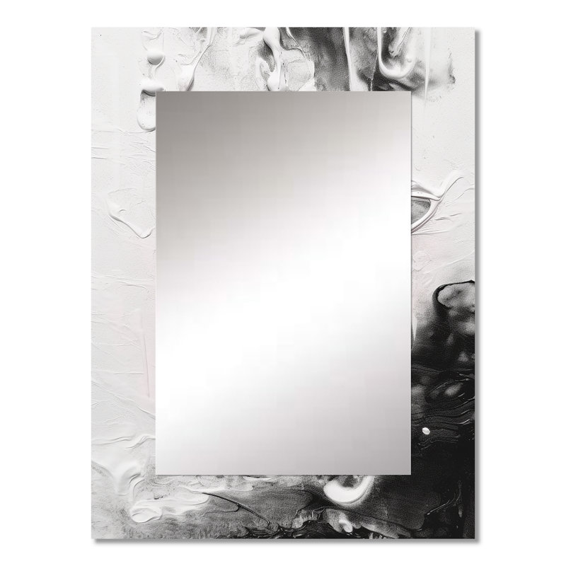 «White Twist Watercolor IV», peinture murale abstraite, grand miroir blanc, reproduction d'art en métal, 32 po x 24 po