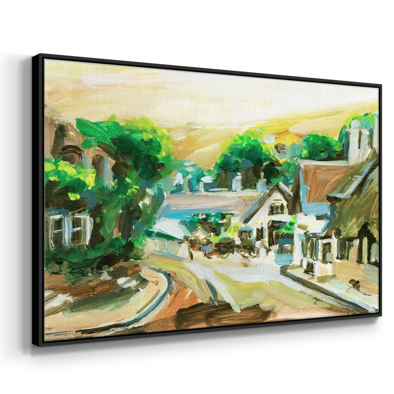 Spring Village II, reproduction d'art sur toile, H 27 po x l 41 po x P 2 po, Noir