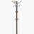 73" Tall Chrome and Wood Coat Rack-992893950