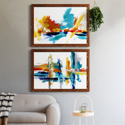 Captive Color II - ensemble de 2 peintures sur toile encadrées
