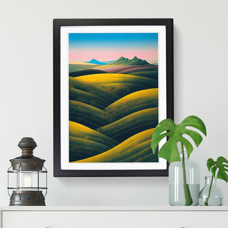 Spring Landscape Views Vol.1 - Single Picture Frame Print, 46cm H x 34cm W x 2cm D, Black
