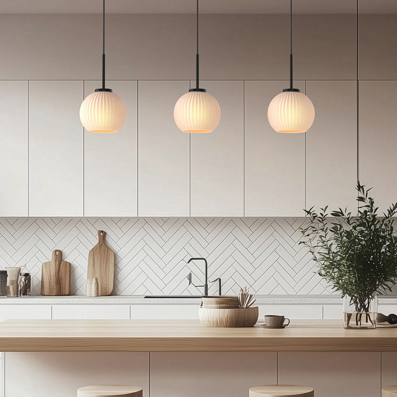 Luminaire suspendu pour îlot de cuisine 3 lumières Catoe