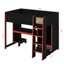 Lit mezzanine en bois avec bureau intégré, garde-robe, DEL et tiroir-116235805