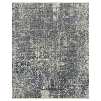 Annastaziah Abstract Handmade Hand-Knotted Indoor Use Only Area Rug in Gray/Tan/Blue