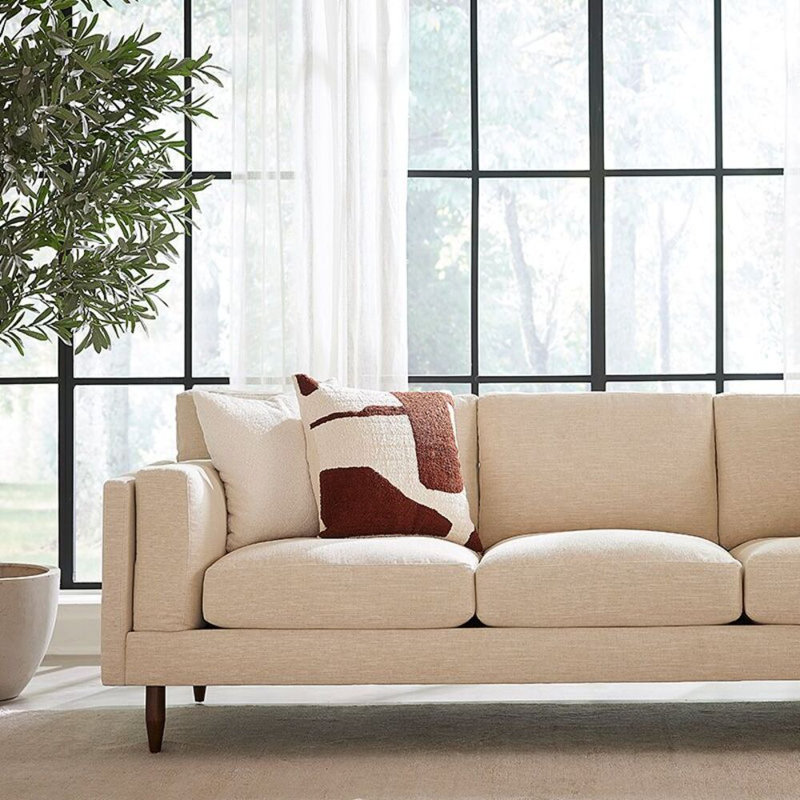 Skinny Fat Sofa (95"), Performance Weave - Zinc