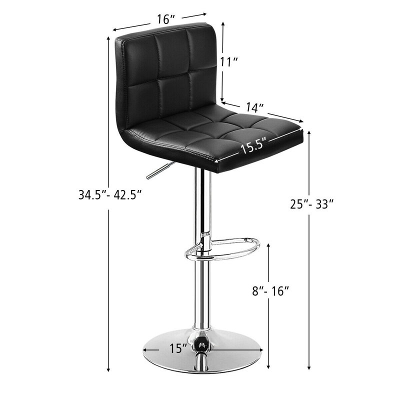 Ashanni Swivel Upholstered Adjustable Height Counter Stool, Black