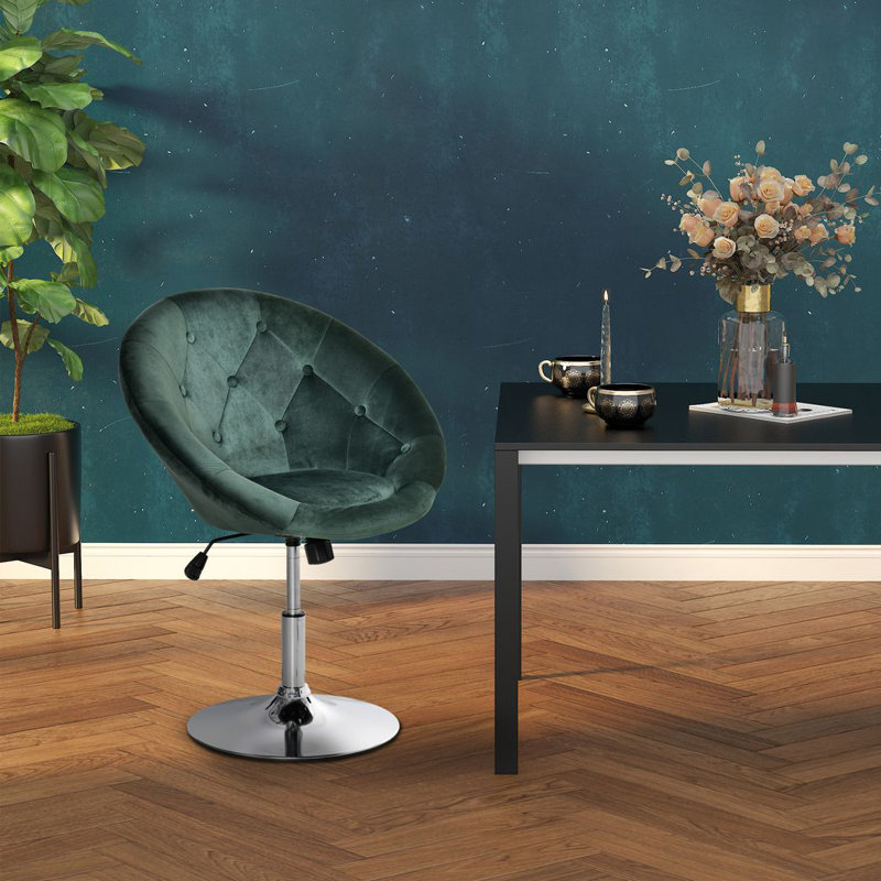 Otta Swivel Upholstered Adjustable Height Counter Stool with Metal Frame