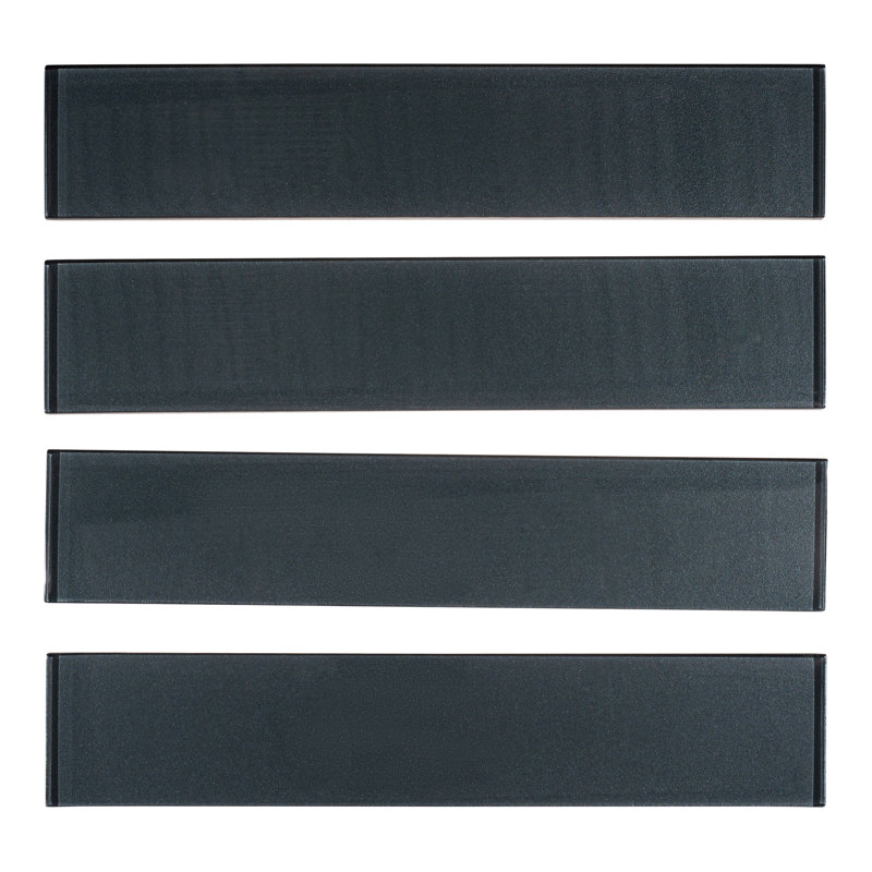 Kwiet 3" x 14" Glass Metal Look Subway Tile, Depth