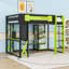 Lit mezzanine double avec éclairage RVB et station de charge-1236161332