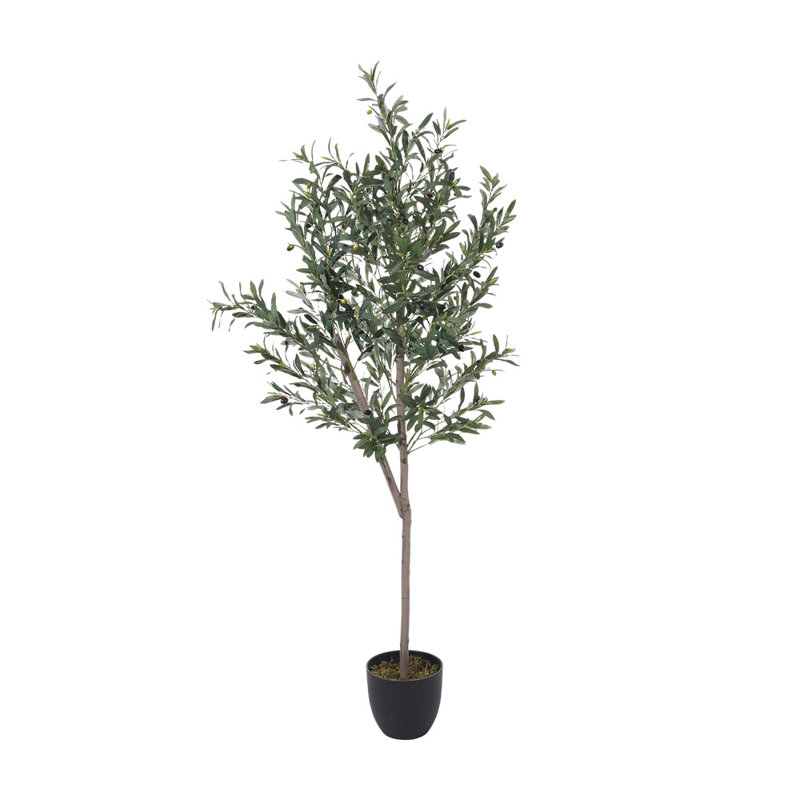 210cm Faux Olive Tree Tree in Freestanding, 186cm H x 65cm W