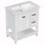 Meuble-lavabo simple 30 po avec plateau en céramique Shanann