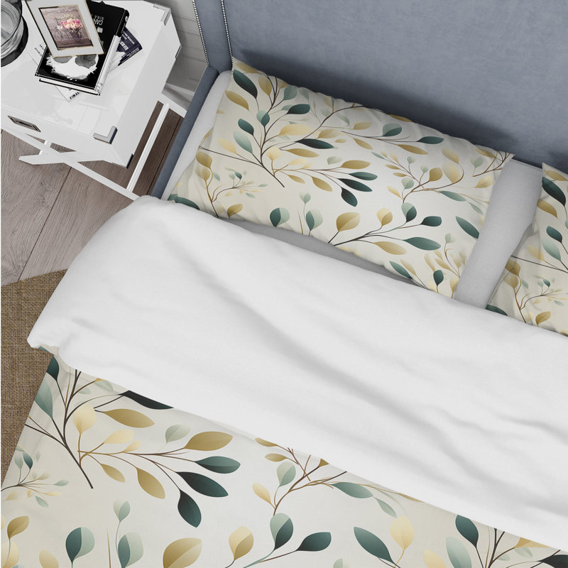 Maeng Organic Zen - Ensemble de housse de couette botanique - Microfibre de polyester