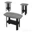Ensemble de table basse et de table de bout en stratifié noir et gris, 3 pièces-1184193652
