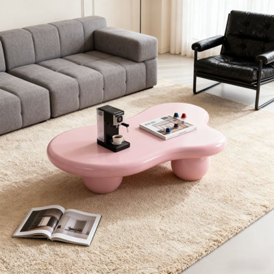 Table basse en forme de nuage, table basse avec 3 pieds sphériques pour le salon