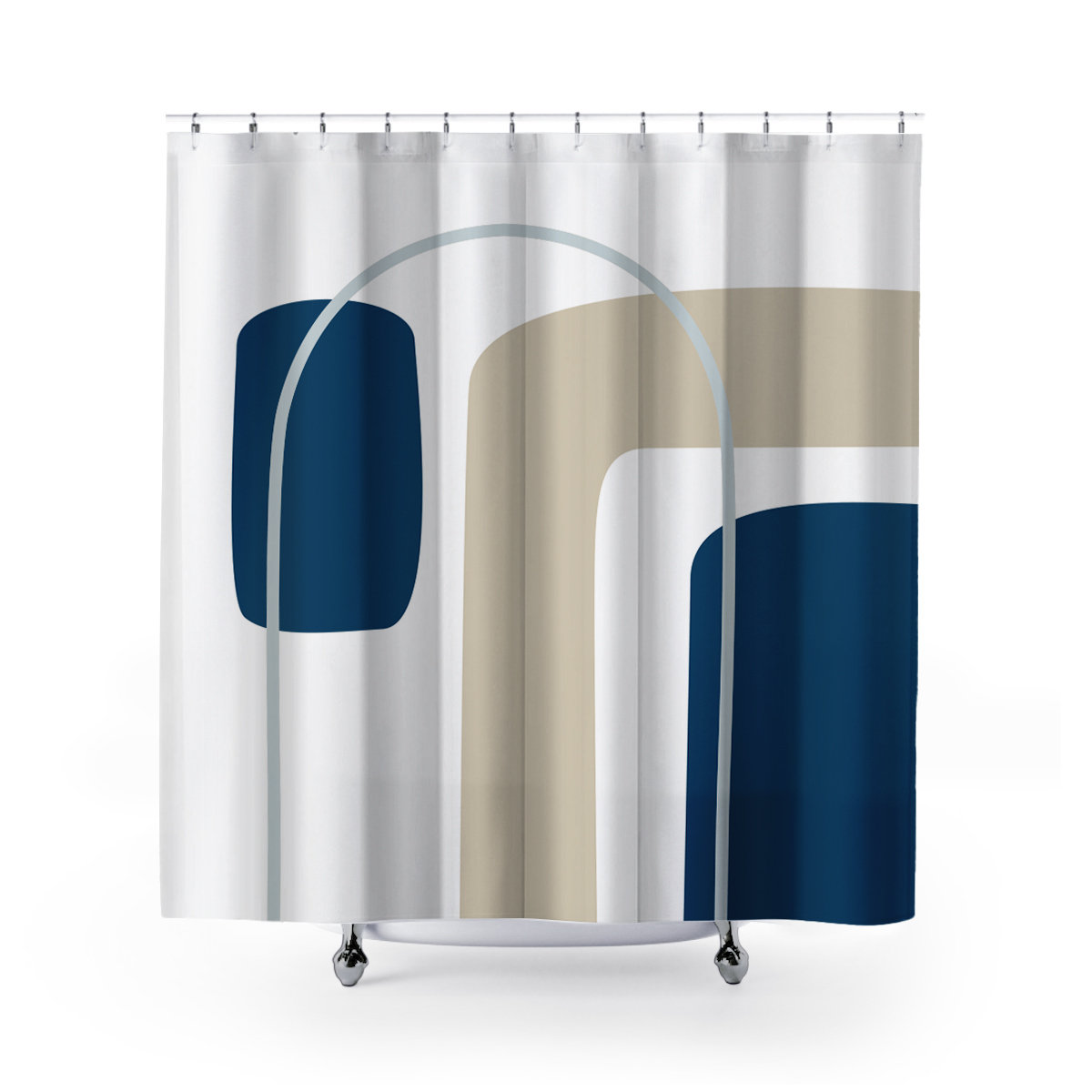 Hagan Polyester Shower Curtain, Beige