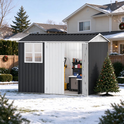 Balconera 8 Ft W X 6 Ft D Galvanized Steel Storage Shed With Window