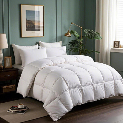 Édredon en duvet d'oie avec bourre de duvet 100% coton, édredon hypoallergénique de luxe toutes saisons