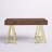 Pangea Home Griley Modern Seesaw Writing Desk with Gold Base – Walnut Wood Veneer -621247407