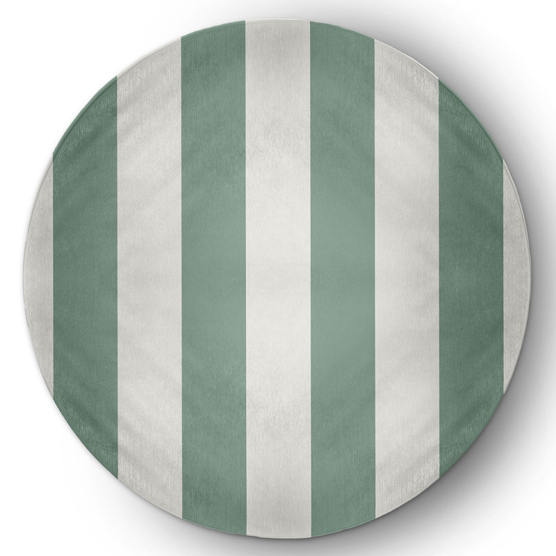 Annawan Chenille Striped Indoor / Outdoor Rug, Round 5'