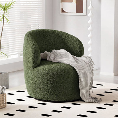 Upholstered Swivel Barrel Chair
