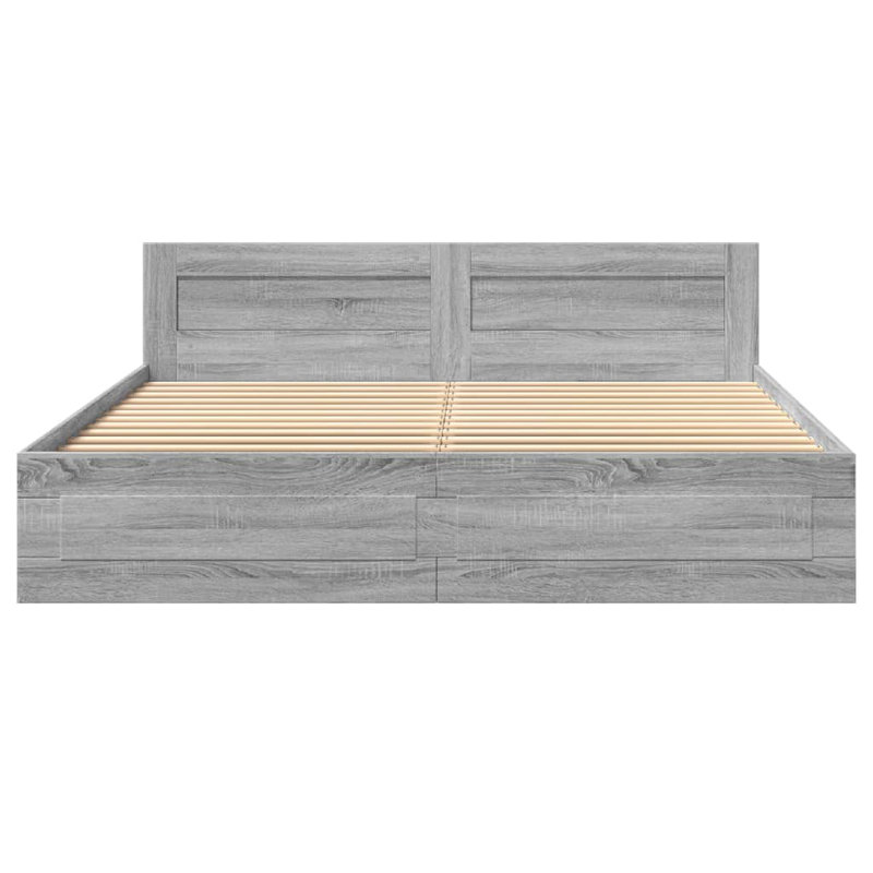 Storage Bed, Grey Sonoma, Super King (6')