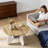 31.5" Circle Coffee Table for Living Room, 2-Tier Wood Accent Center Table with Open Storage-419197710