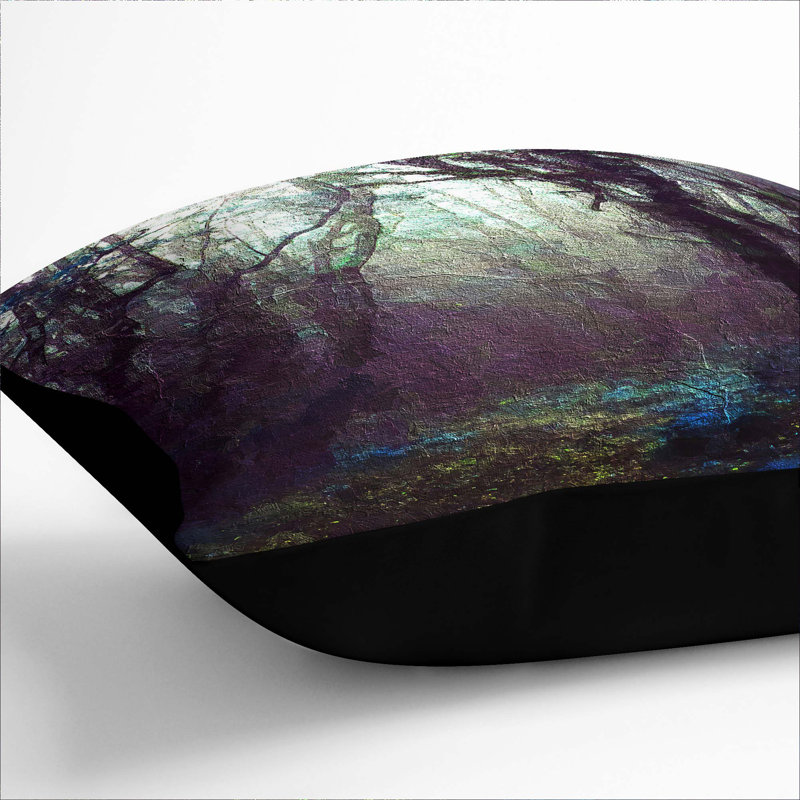 A Forest Arch In Abstract Square Throw Cushion, Black, 55 x 55 cm