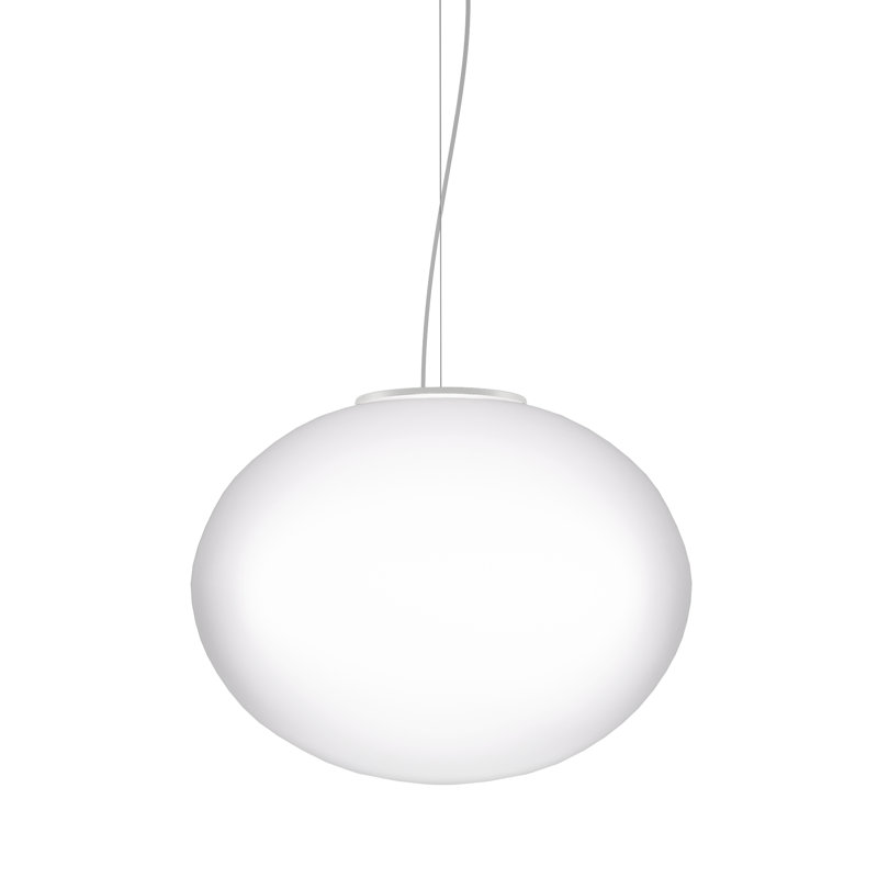 Lucciola Suspension M White Matt Satin Nickel Led 3000K Phase Cut Dimming Ul, 2700K, 14" H x 19" W x 19" D
