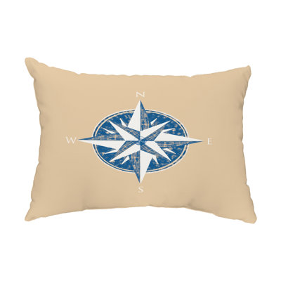 Compass Outdoor Reversible Throw Pillow