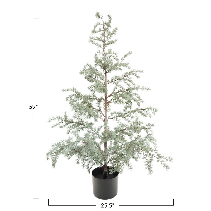 Faux arbre blanc d'hiver en pot moderne