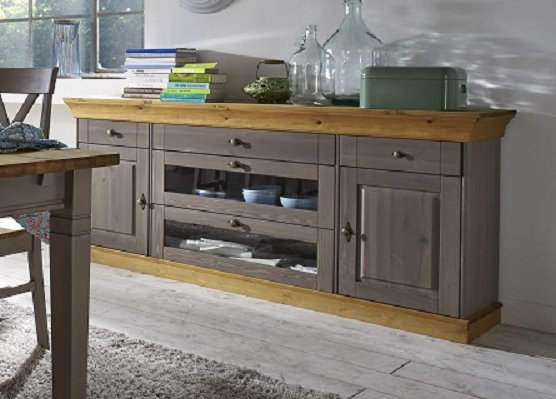 Hojanovice 185.4cm Sideboard, Grey/Leach-coloured