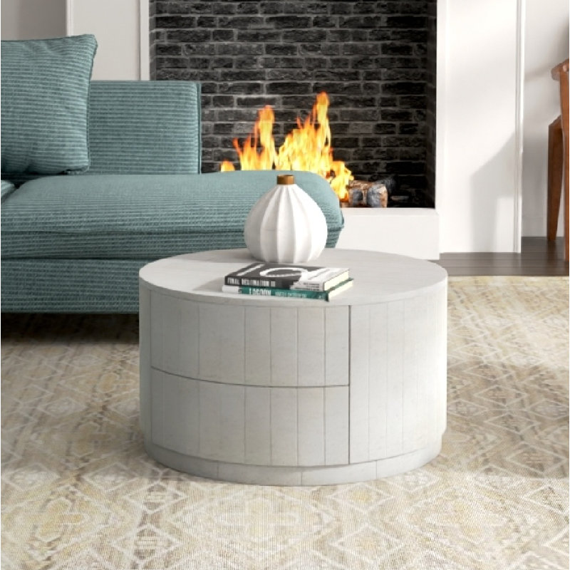 Brettly 2-Drawer Coffee Table, Whitewash