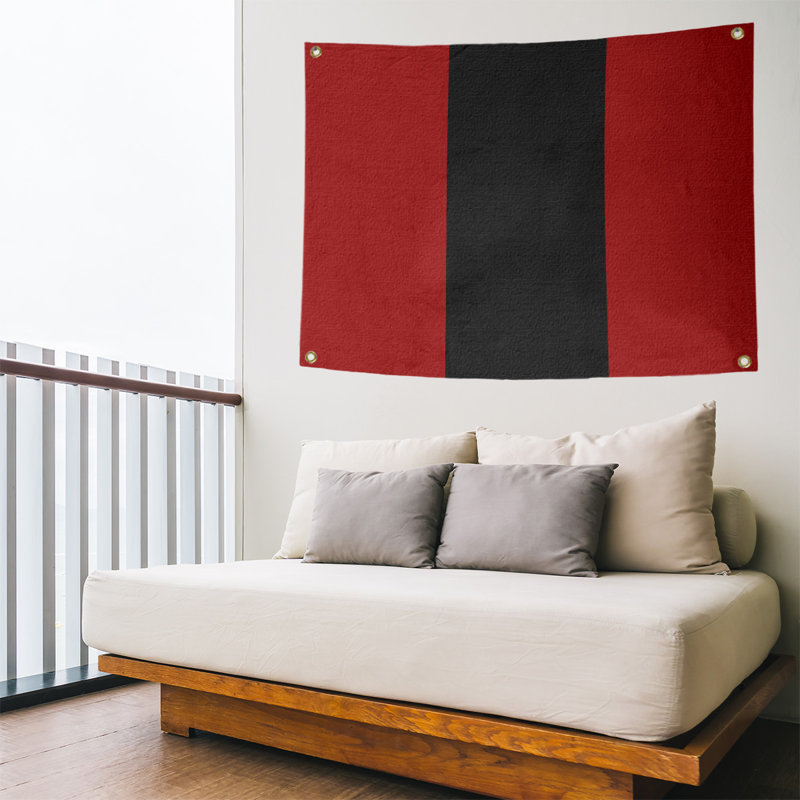 Tapisserie de polyester san francisco, H 50 po x l 59 po, Rouge / Noir