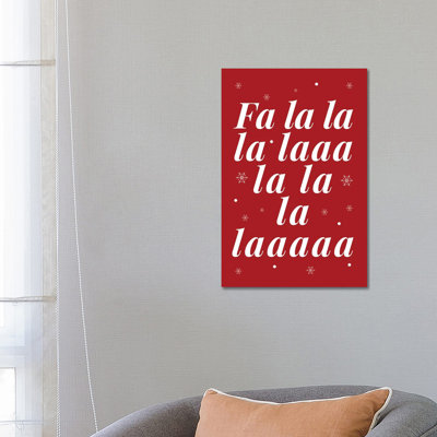 Christmas Fa La La And Snowflakes - Wrapped Canvas Print