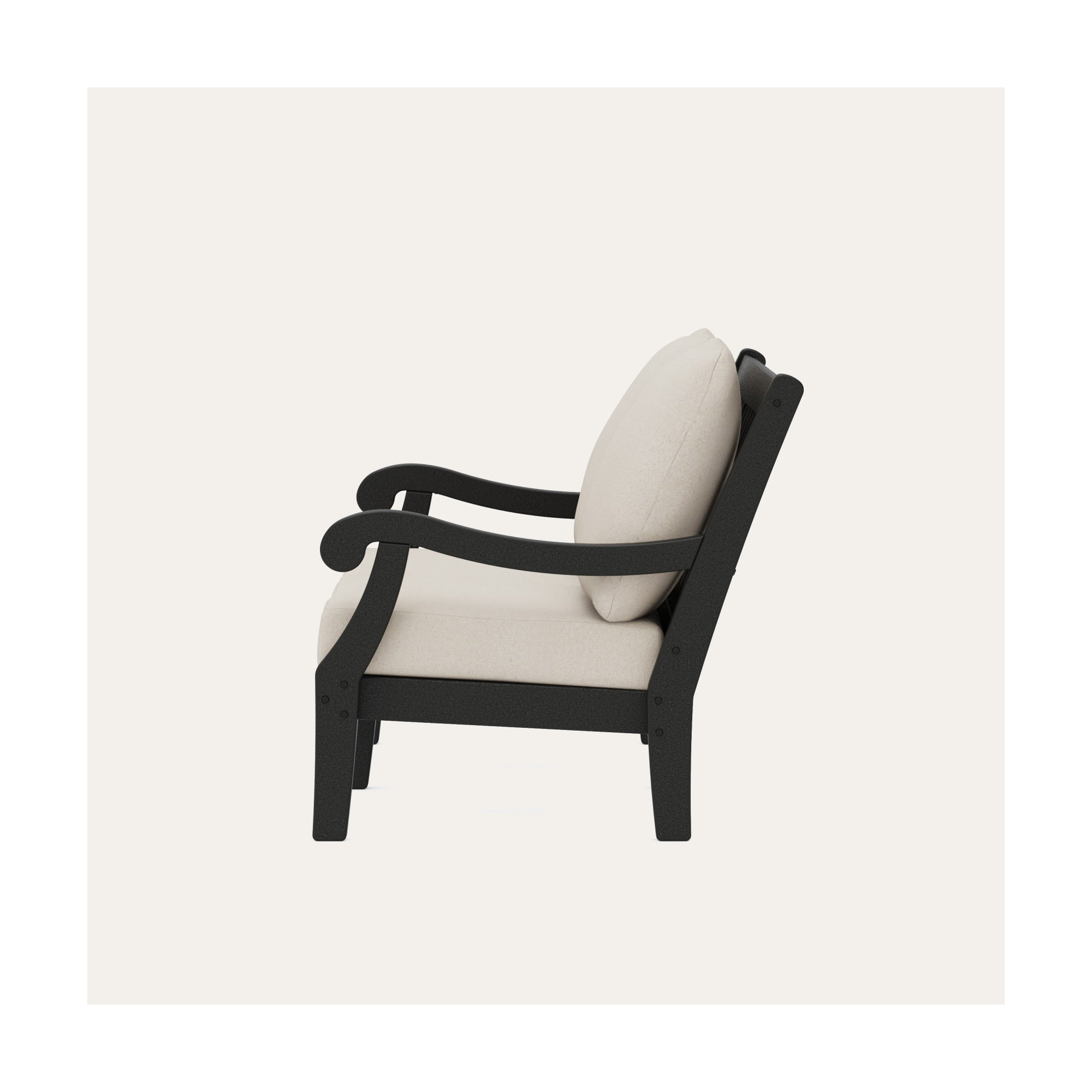 POLYWOOD x Birch Lane Verlyn Deep Seating Loveseat, Dune Burlap Cushion/Black Frame