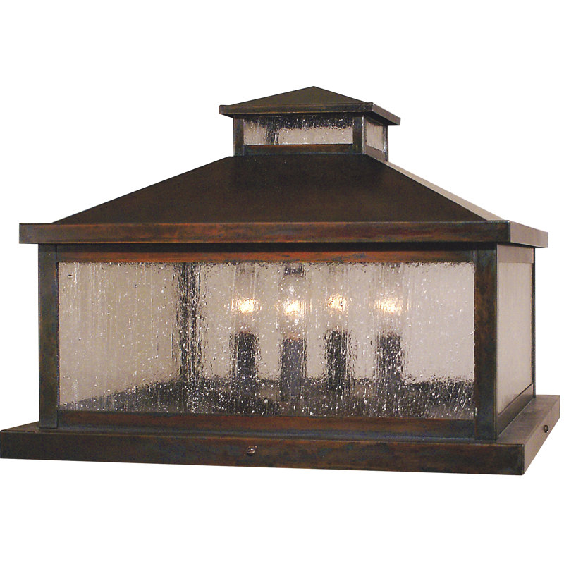 Canterbury 1 - Light Pier Mount Light, Raw Copper, 13" H x 16" W, Frosted