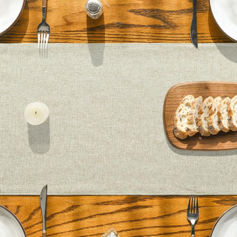 Beige Table Runner 40x180 cm | Seasonal Machine Washable Kitchen Dining Table Decoration for Home Party Decor