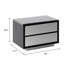 Table de chevet Cid Cord, marbre noir, tiroirs argentés et base de socle, 28 po