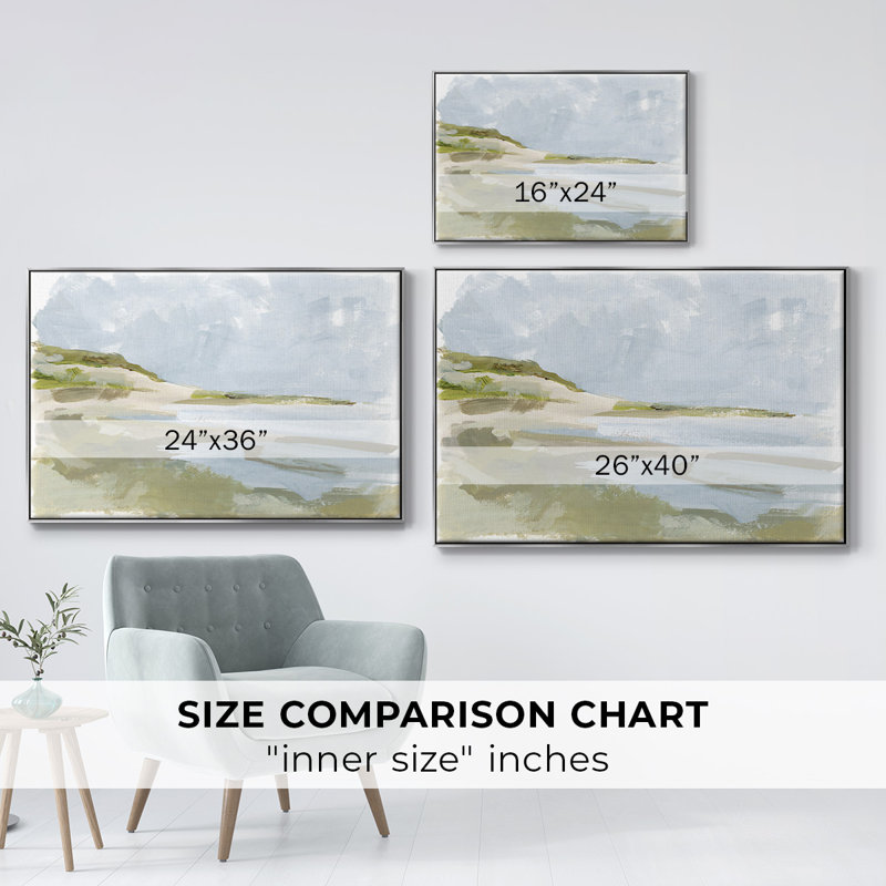 Sea Cove Impression II, reproduction d'art sur toile, H 17 po x l 25 po x P 2 po, Argent