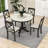 Moneke 5-Piece Dining Table Set, Wooden Kitchen Table with Upholstered Chairs