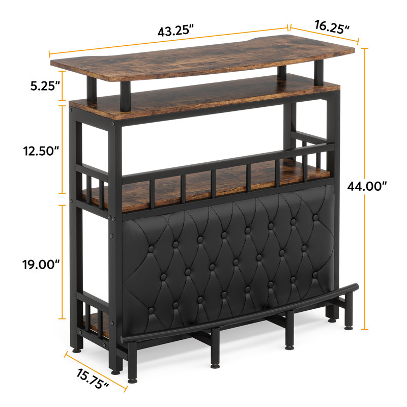 Bar avec tablettes de rangement Home, Rétro
