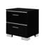 2 tiroirs Sutton noir et chrome avec chargeur USB 23,25 po W Table de chevet