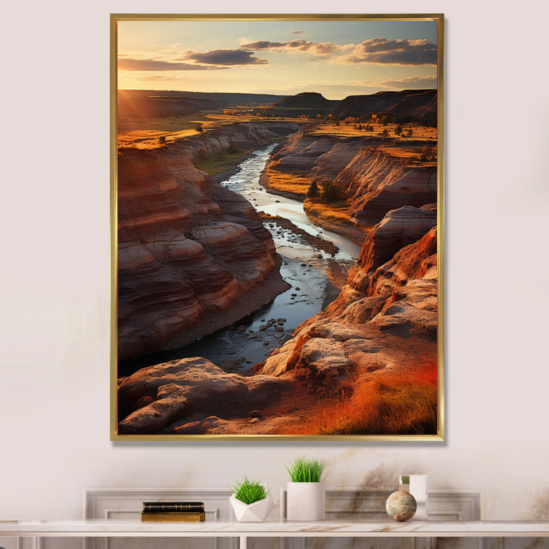 Avajo Canada, Alberta Badlands II - impression, H 44 po x l 34 po x P 1,5 po, Cadre flottant doré